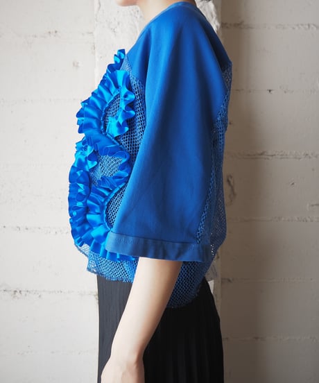REMAKE Frilled Short Mesh Tee BL