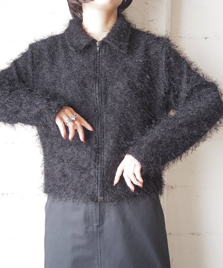 Zip Up Shaggy Shirt Jacket BK