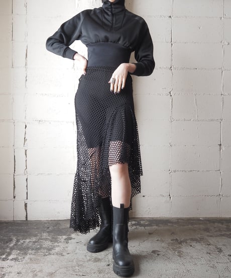 Mermaid Line Mesh Skirt BK