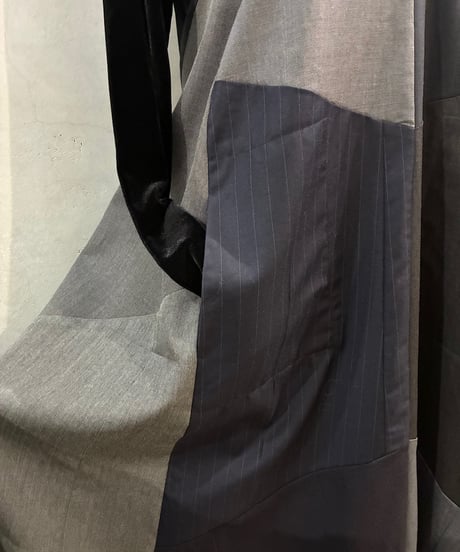Remake Patchwork Camisole Dress BK GR NV