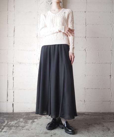 Sheer Layered Easy Flare Skirt BK
