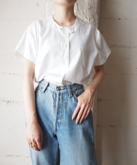 1960〜70's Euro Cutwork Cotton Blouse WH