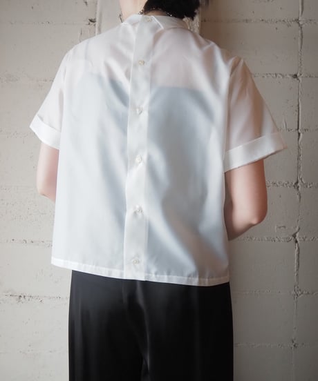 1970's Euro Back Button Lace Panel Blouse WH