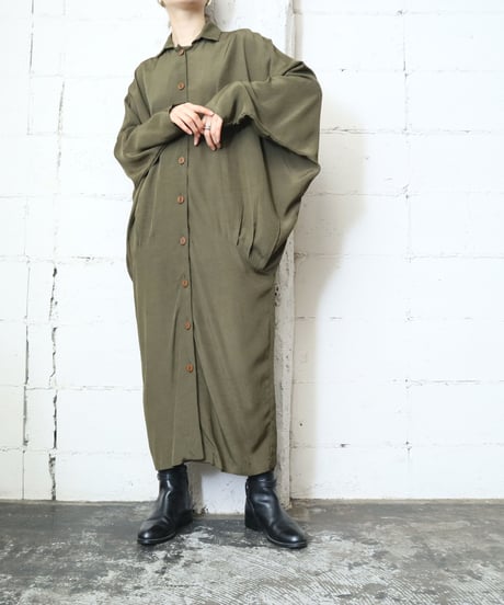 Dolman Sleeve Front Button Dress KA