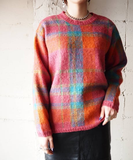 Check Pattern Mohair Knit PIBL