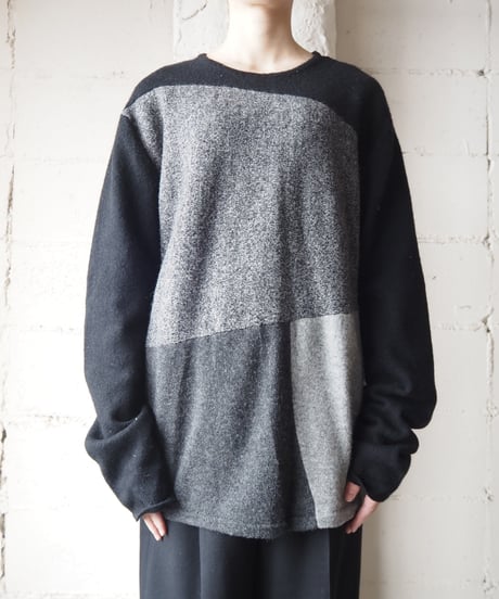 Monotone Panel Design Knit BKGR