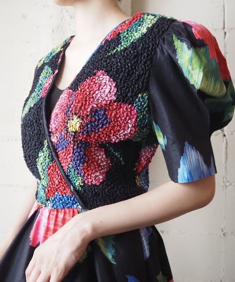 Flower Pattern Cachecoeur Dress BK