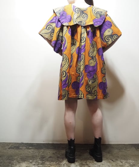 African Batik Big Collar Dress ORPUR
