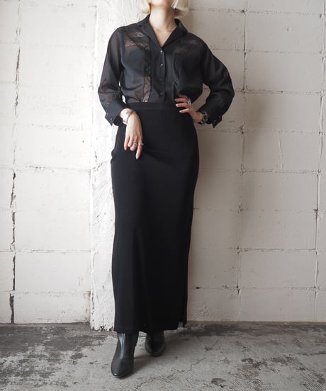 1960's Euro Sheer Lace Shirt BK