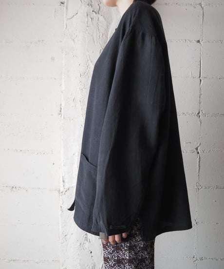 Linen China Shirt BK