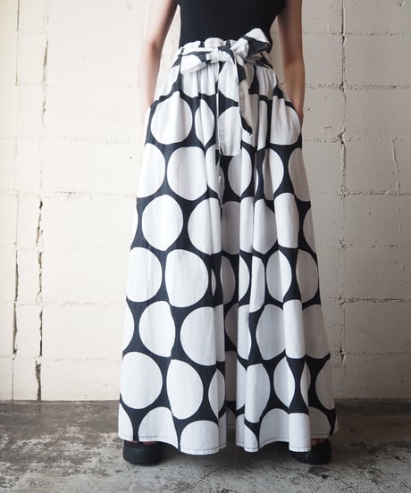Super Wide Dot Pants WHBK