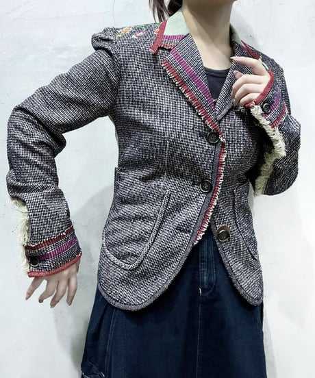 MARITHE FRANCOIS GIRBAUD　Embroidery Wool Jacket NV RE