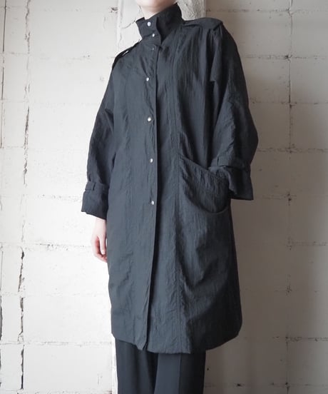 Vintage Nylon Stand Collar Coat BK