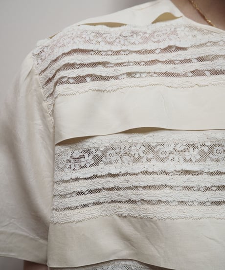 1960's EURO Pleated Lace Blouse IV