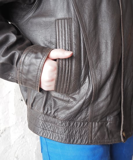 Stand Collar Fly Front Leather Jacket DBR