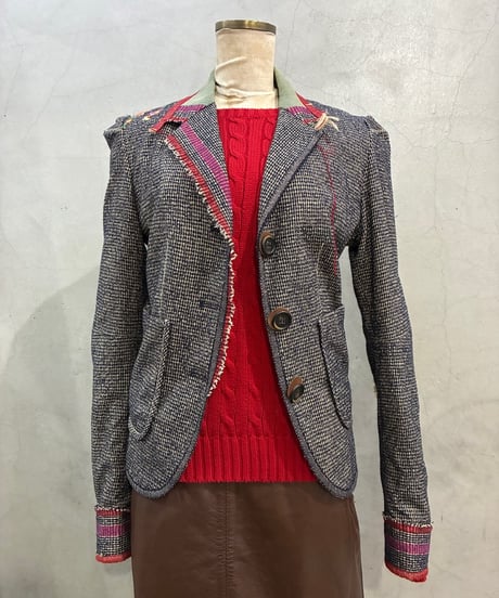 MARITHE FRANCOIS GIRBAUD　Embroidery Wool Jacket NV RE