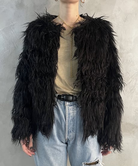 Fake Fur Short Jacket BK