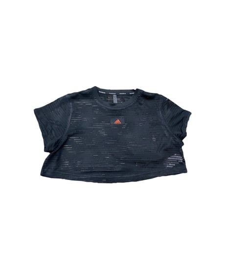 adidas Logo Mesh Cropped Tops BK RE