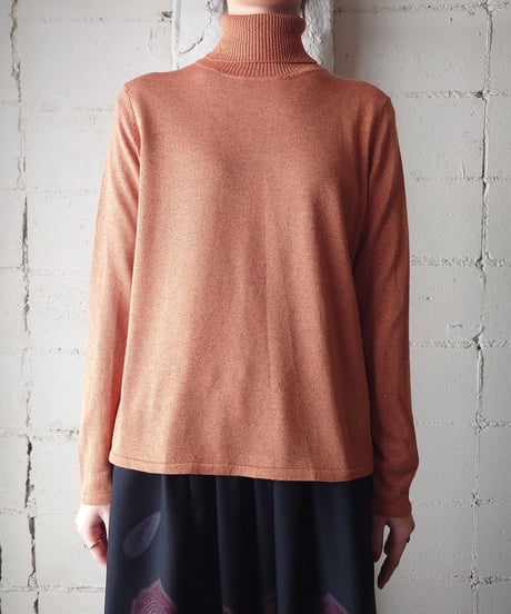 Lame Turtle Neck Knit OR