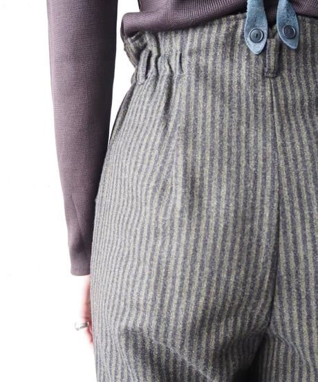 Stripe Wool Suspender Pants KABK