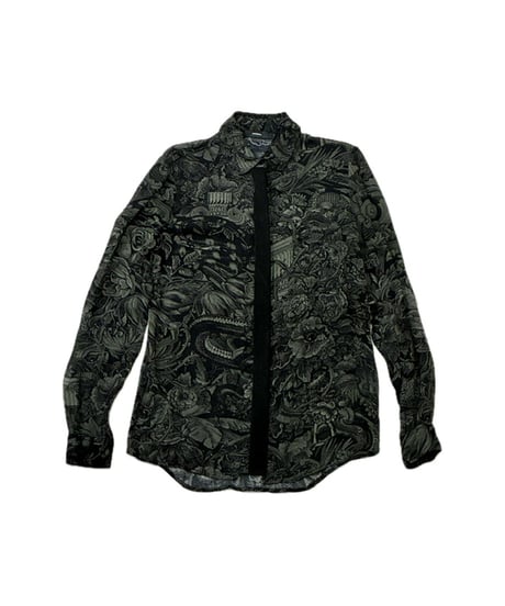 DIESEL Botanical Print Sheer Shirt BK