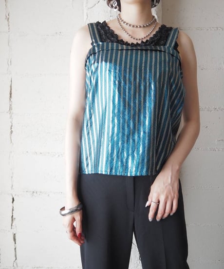 Lame Stripe Camisole BL GD
