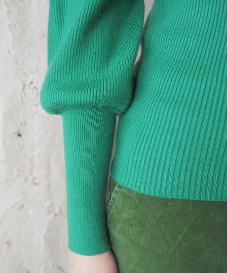 Puff Sleeve Rib Knit GN