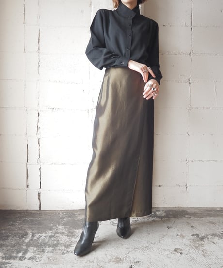 Stand Collar Wool Shirt BK