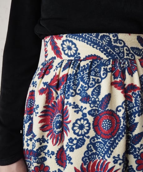 Botanical Pattern Long Skirt IVRE