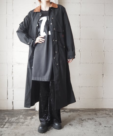 LAUREN Leather Collar Riding Coat BKBR