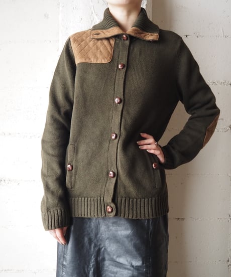 Lauren Ralph Lauren Leather Buttons Cardigan KA