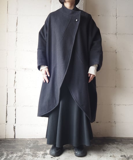 Stand Collar Cape Coat BK