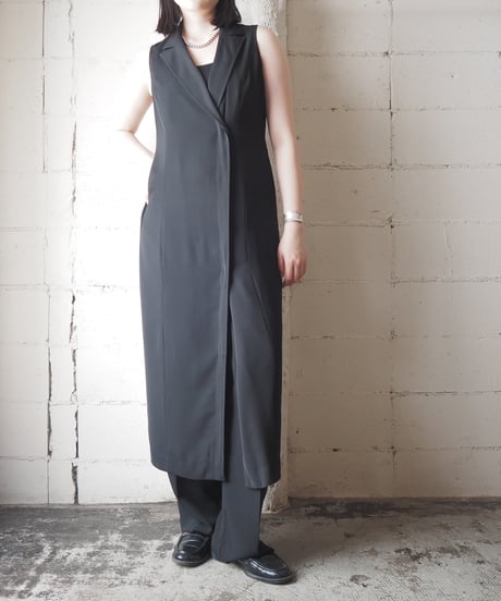 JONES NEW YORK DRESS Sleeveless Long Gilet BK
