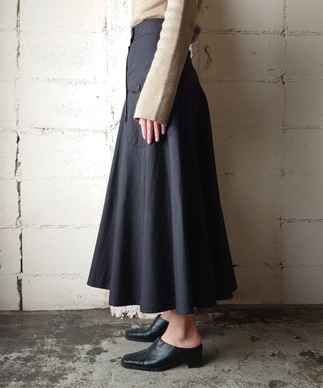 Design Pocket Flared Skirt BK