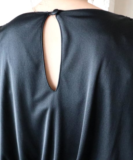 Short Sleeve Gather Dress BK