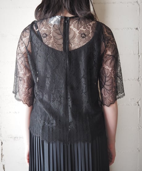 GANNI Flower Lace Tops BK