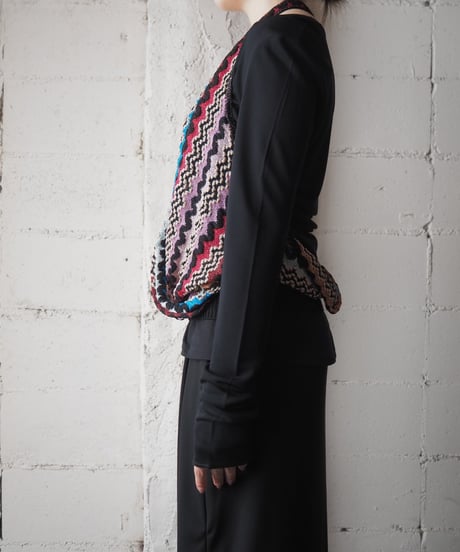 MISSONI Zig Zag Knit Layered Cutsewn BK PI