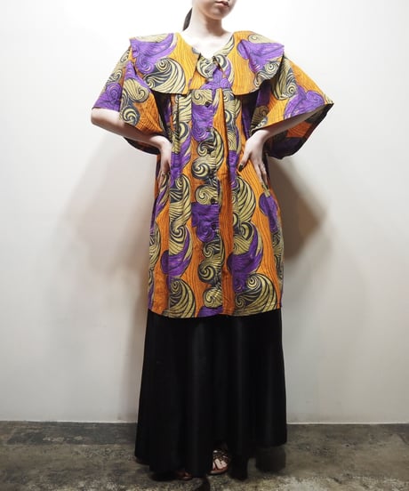 African Batik Big Collar Dress ORPUR