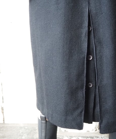 Front Button Tight Skirt BK