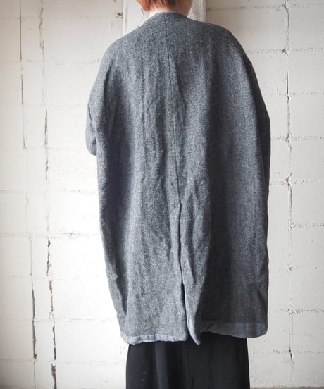 collarless Wool Coat GR
