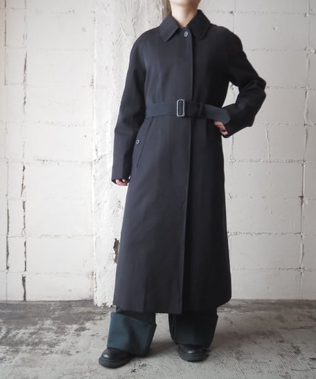 Burberrys' Wool Stand Fall Collar Long Coat NV