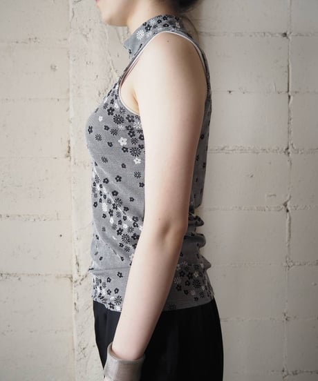 Flower Pattern Mock Neck N/S GL