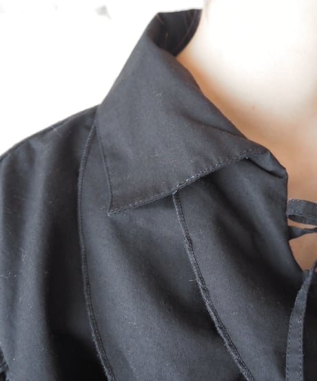 Frill×Ribbon Volume Blouse BK
