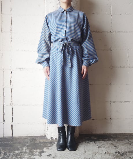 Stripe×Border Shirt Dress KABL
