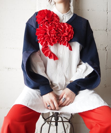 REMAKE Short Command 3D Flower Motif Knit RENV