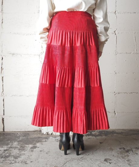Shirring Design Long Skirt RE
