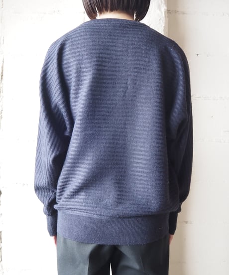 Dolman Sleeve Border Design Knit NV