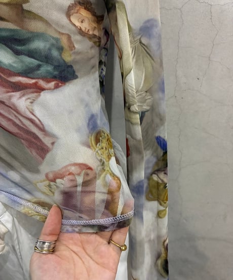 Renaissance Art Sheer Tops PUR WH