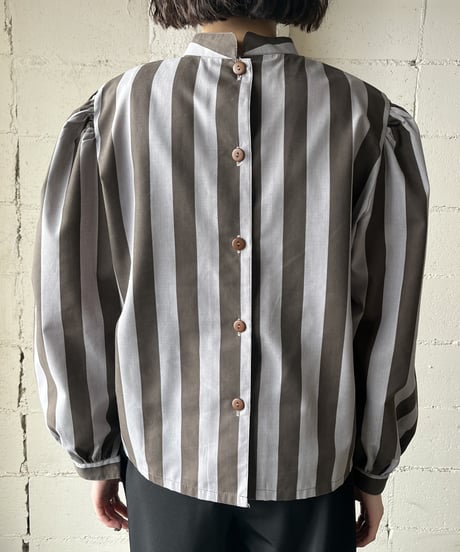 Volume Sleeve Stripe Blouse BRGR