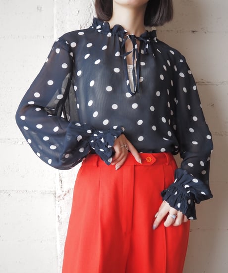 GANNI Sheer Dot Blouse NVWH